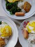 Nasi Pecel darurat (dikukus pakai magicom)