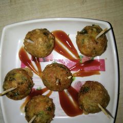 Boil potatoes - cheese corn potato balls A picture of Boil potatoes - cheese corn potato balls.