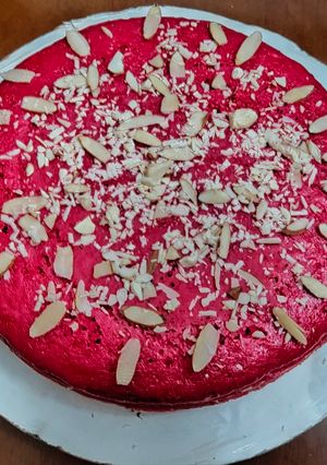 A picture of Rose Milk Cake.