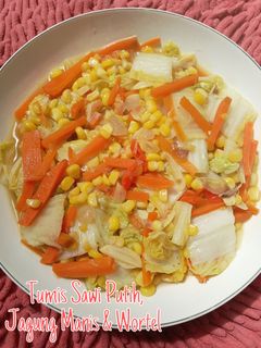 Foto resep Tumis Sawi Putih, Jagung Manis & Wortel