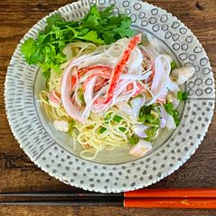 A picture of Crab Sticks Spaghetti.