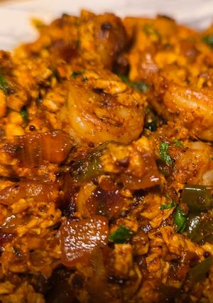 A picture of Prawn scrambled eggs.