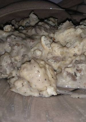 A picture of Rib-Sticker Biscuits & Gravy.