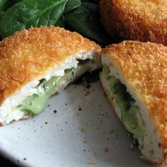Crumbed Chicken Patties With Cheese Filling A picture of Crumbed Chicken Patties With Cheese Filling.