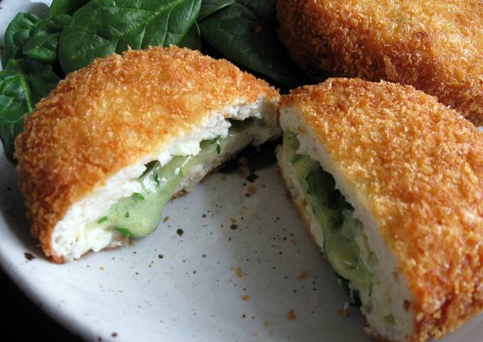 Crumbed Chicken Patties With Cheese Filling