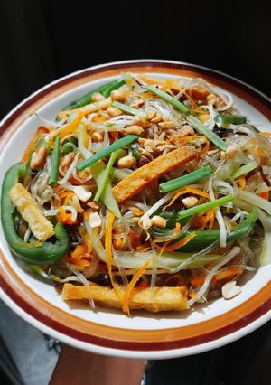 Hình của món Miến xào chay.