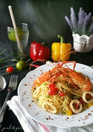 Gambar Seafood Aglio Olio #DaporAzahZara