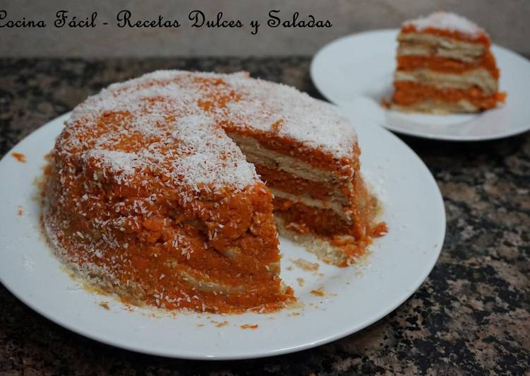 Tarta de Zanahoria, Galletas y Coco, sin horno