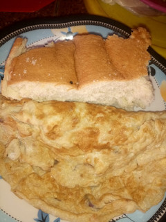 A picture of Bread and egg.