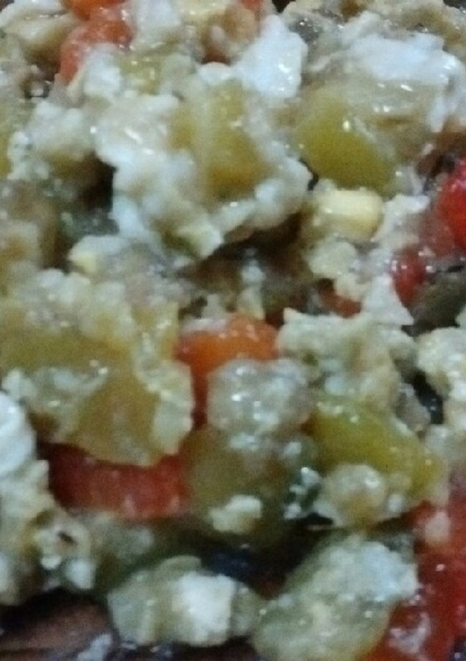 Una foto de Vegetales y huevo revueltos