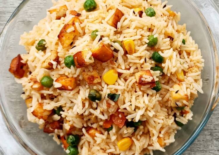 Recipe of Homemade Paneer Corn Tawa Pulao