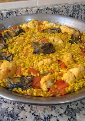 A picture of Vegetable Paella.
