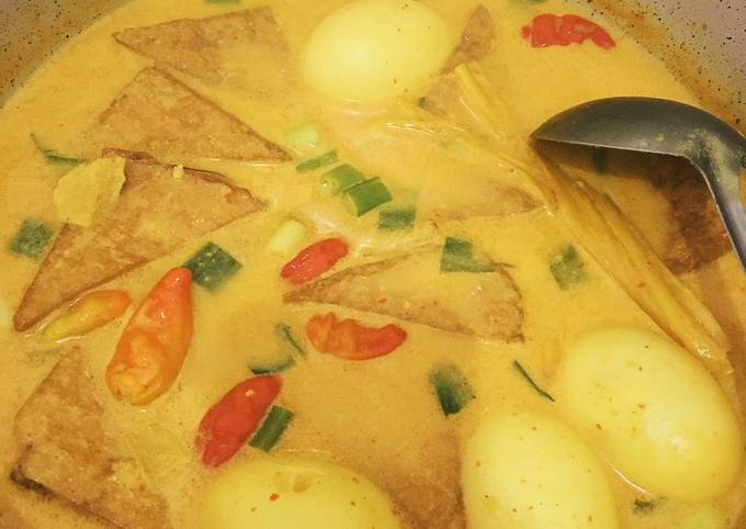 Langkah Mudah untuk Menyiapkan Sayur Tahu Telor kuah santan yang Menggugah Selera