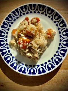 Una foto de Risotto picante de calabaza con Gorgonzola