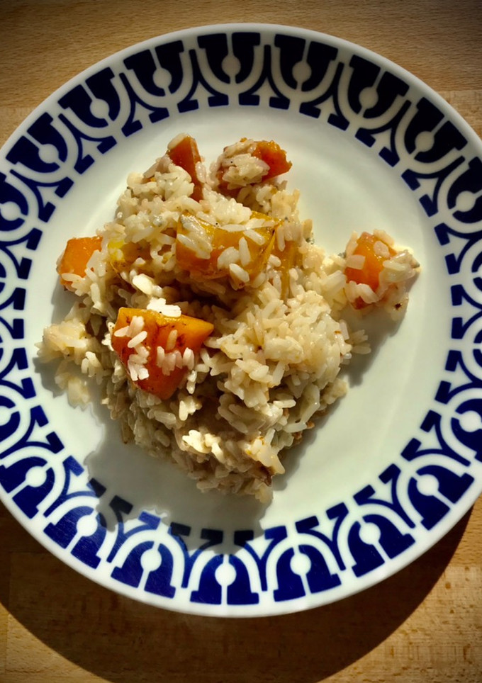 Una foto de Risotto picante de calabaza con Gorgonzola