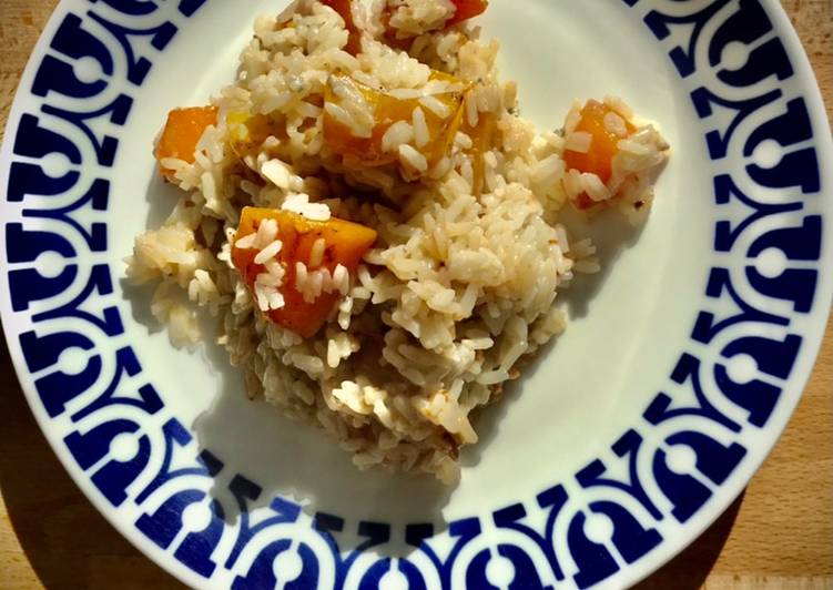 Risotto picante de calabaza con Gorgonzola