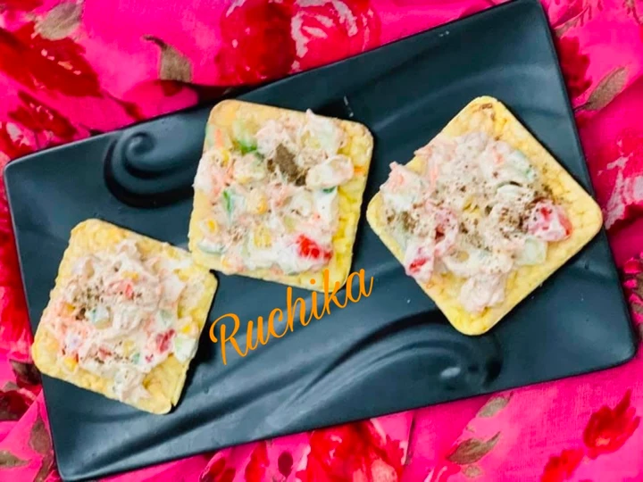 Easy Way Make Salad on Crackers the Delicious Makes you drool