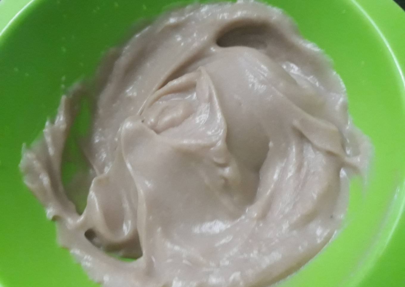 Yam and apple puree