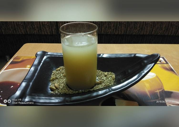 Steps to Make Any-night-of-the-week Saunf sharbat / fennel drink