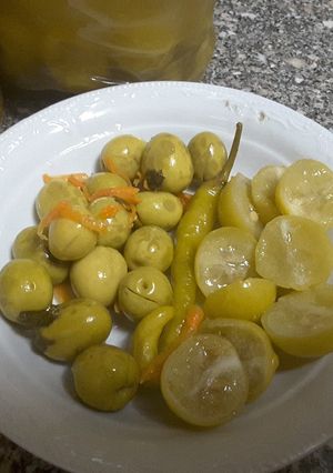 صورة لوصفة مخلل الزيتون والليمون 👍😋