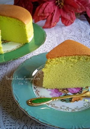 Foto resep Pandan Cheese Sponge Cake