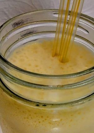 Una foto de BATIDO De Piña y Yogurt...!
