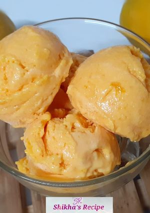 A picture of Mango icecream.