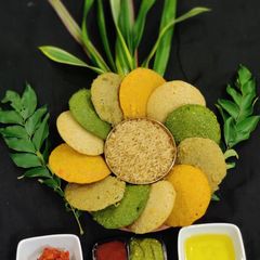 A picture of Brown rice dhokla.