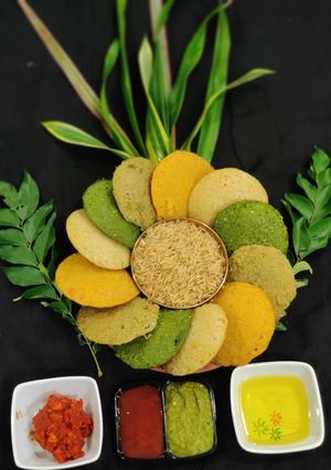 A picture of Brown rice dhokla.