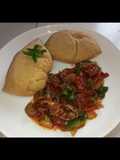 Moi Moi with beef 🥩 sauce