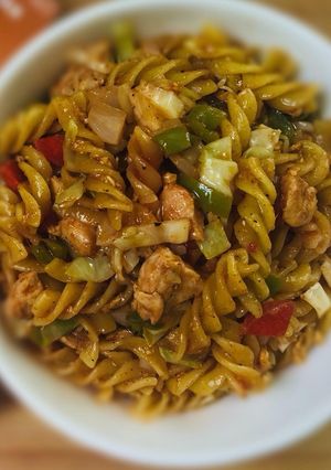 A picture of Tikka macaroni (jhatt patt recp).