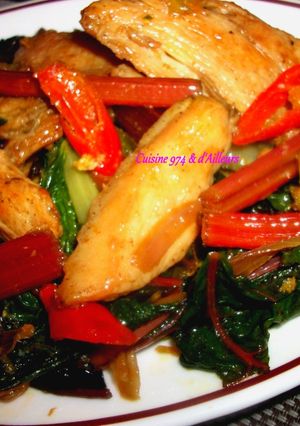 Une photo de Sauté de Poulet aux Blettes Colorées
