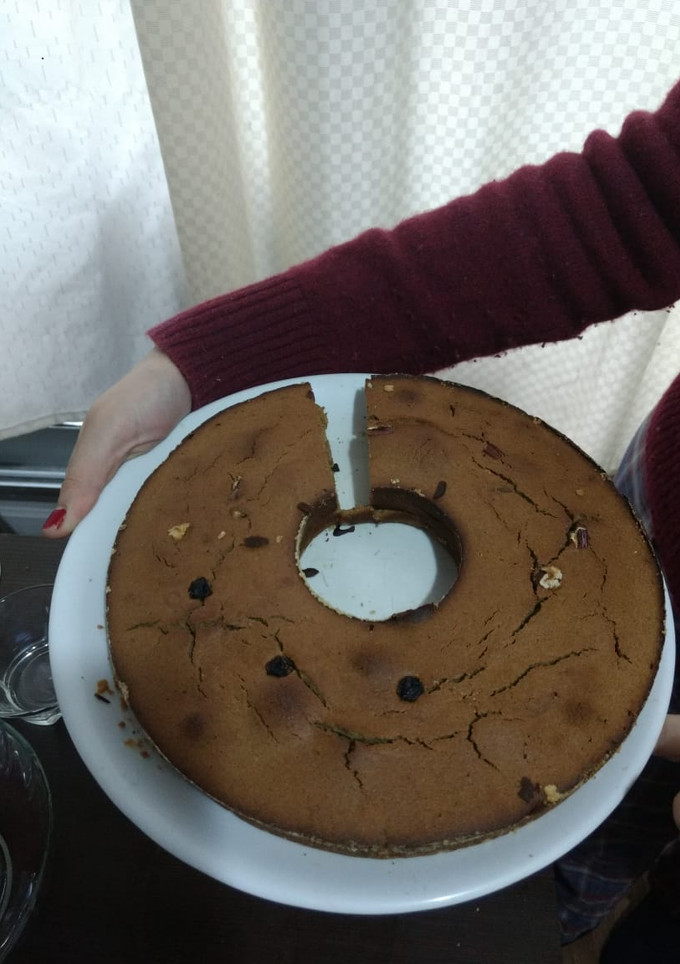 Una foto de Bizcochuelo integral de banana, nueces y chocolate