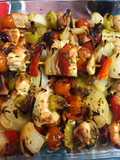 Brochettes de pollo y verdura🍢