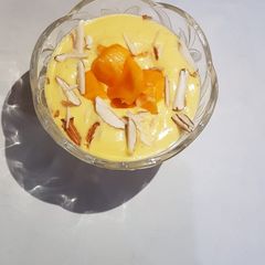 A picture of Mango mousse 3 ingredients.