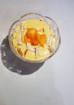 A picture of Mango mousse 3 ingredients.