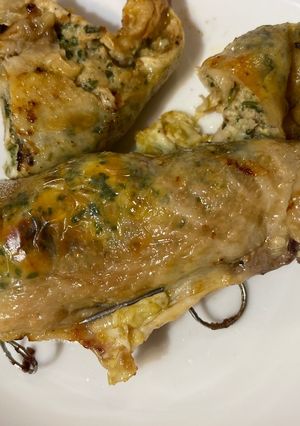 Töltött csirkebőr recept fotója