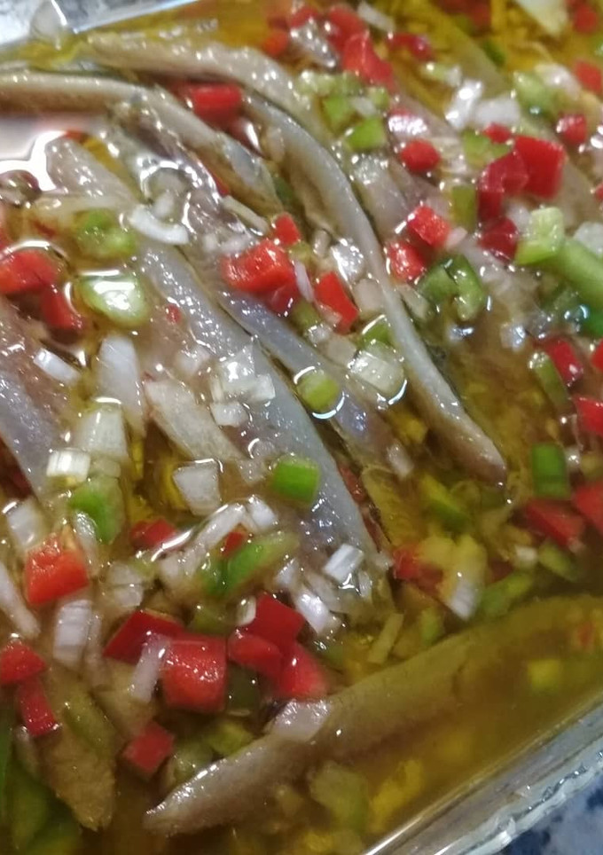 Una foto de Tapa de boquerones aliñados