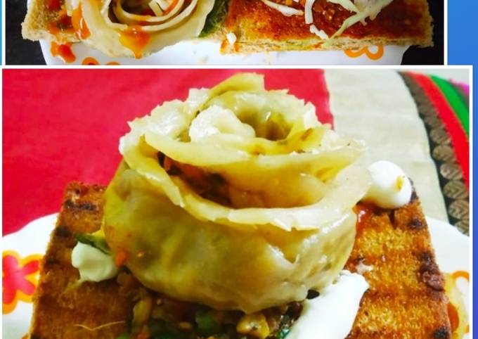 Spinach & Veggie stuffed Momo Sandwich