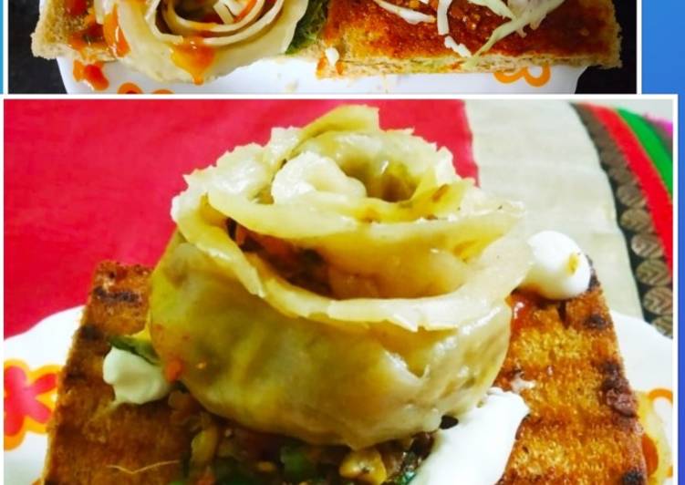 Easiest Way to Prepare Speedy Spinach &amp; Veggie stuffed Momo Sandwich
