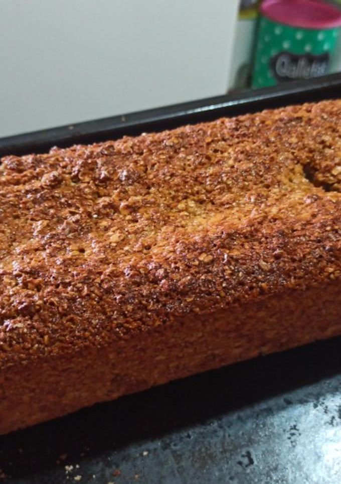 Una foto de Budín súper húmedo de banana y avena, hiper saludable