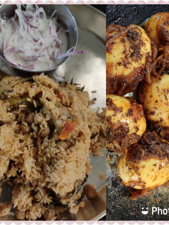 மஷ்ரூம் பிரியாணி& முட்டை பெப்பர் மசாலா செய்முறை முக்கிய புகைப்படம்