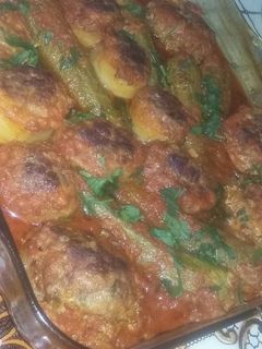 صورة لوصفة دولمة خضر (بطاطا وقرعة وقرنون)