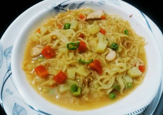 Simple Way to Make Speedy Veggi maggi soup🍝