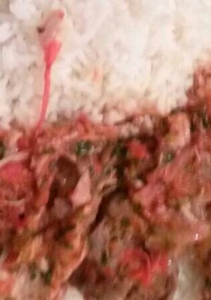 A picture of Rice and Chicken.