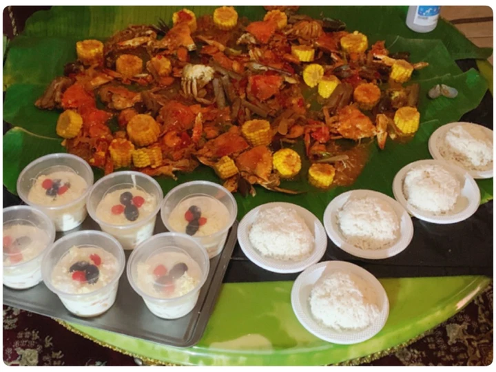 Langkah Gampang Membikin Resep Silaturahmi Rajungan dkk nya dalam Siraman Saus Padang 🦀🦐🦑🌽🥦🌶 yang Enak Banget Anti Ribet, Sempurna