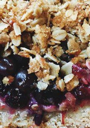 A picture of Sixty Sixty Crumble topping.