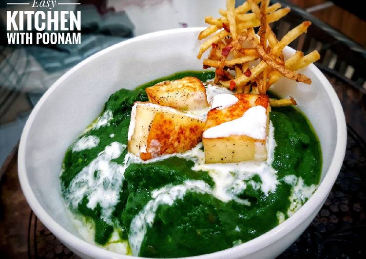 Recipe of Super Quick Homemade Palak Paneer/Spinach Gravy with Cottage Cheese