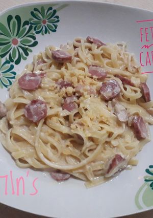 Foto resep Fettucini Carbonara Simple