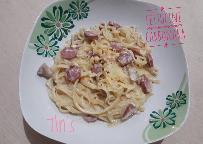 Resep Fettucini Carbonara